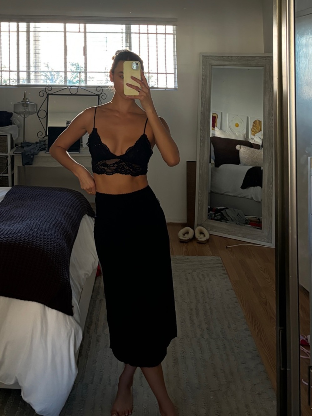 Black Midi Skirt Set